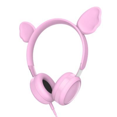 China Comfortable Noise Reduction Silicone Ear Cushion E-H888 Cat Ear Headphones Pink for sale