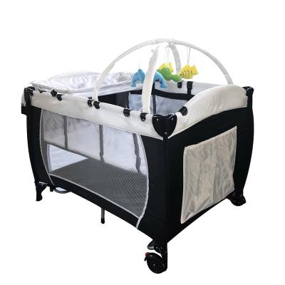 China P-09 Modern Portable Easy Folding Waterproof Foldable Travel Crib Baby Playard with Mosquito Net Baby Playpen for sale