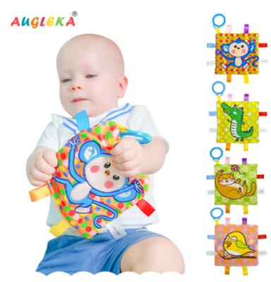 China Soft Comfort Colorful Label Towel Newborn Baby Comfort Toy for sale