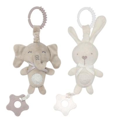 China Baby Cartoon Animal Music Gum Pendant Newborn Rabbit Plush Toy for sale