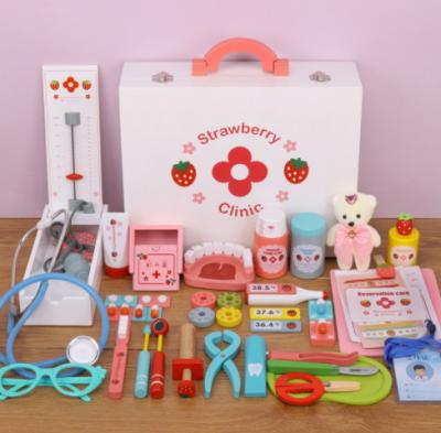 China Wooden Doctor Toy Suit Girls And Boys Simulated Home Stethoscope Needle Barrel Injection for sale