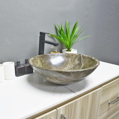 China Style Wash Basins Bathroom Vessel Sink Round Shape Basin Basin Worktop Easy Clean Luxury Marble Basin for sale