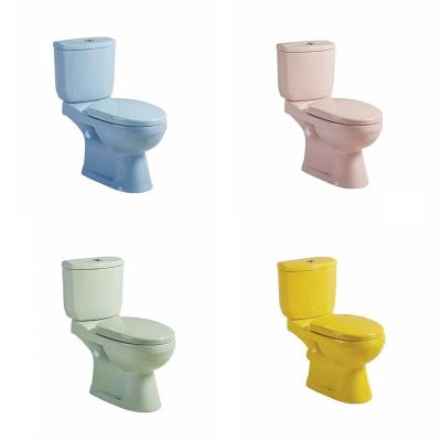 China Double-Flow Ceramic Colorful Washdown One Piece Sanitary Ware Toilet With P-trap\Strap for sale