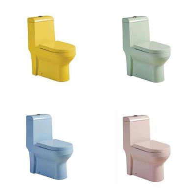 China Colorful Double-Flow P/S-trap Washdown / One Piece Toilet Siphonic Sanitary Ware for sale