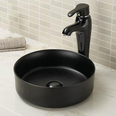 China Matte Black Round Ceramic K2524B-CBK-M 360*360*125mm Countertop Wash Basin Wash Basin Good Quality for sale