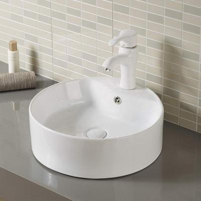 China European Design Bathroom Cylinder Style Art Ceramic Basin With Faucet Hole for sale