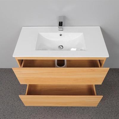 China Modern Ceramic Bathroom Vanity Slim Edge Cabinet Hand Sink for sale