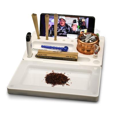 China Wholesale Custom Morden JOUGE Glow in the Dark Rolling Tray LED Light Tobacco Making Foldable Weed Rolling Tray With Lid for sale