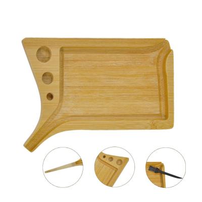 China New Design Serving Trays Bamboo Rolling Tray Wooden Roll Trays For Weed Smoking Pre Rolled Cone Tobacco Sets for sale