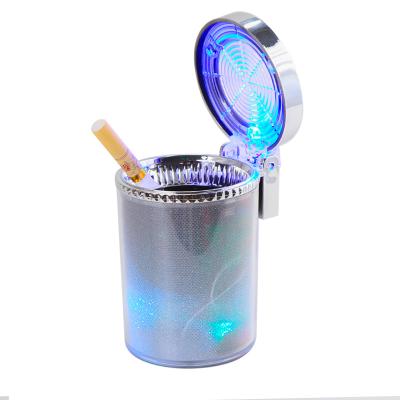 China Led Ashtrays Car Ashtray with Colorful LED Light LED Light Cigarette Ash Tray Container Smoke Ash Cylinder Smoke Cup Holder Ashtray for sale