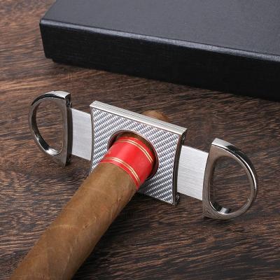 China High Quality Guillotine Cigar Cutter Cigar Accessories Oval Cut Cigar Customized Logo Cortador De Puros De Acero for sale