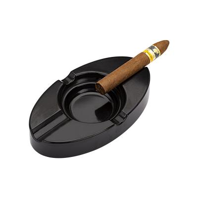 China OEM 2021 Amazon New Arrival Eco-Friendly Logo Black Bakelite Cigar Ashtrays Custom Made Surface For Cigar Tools for sale