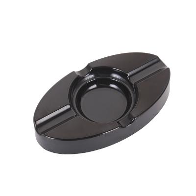 China Eco-friendly Cigarette Hot Black Cigar Bakelite Ash Tray Wooden Cigar Tray Tabletop Ash Tray for sale