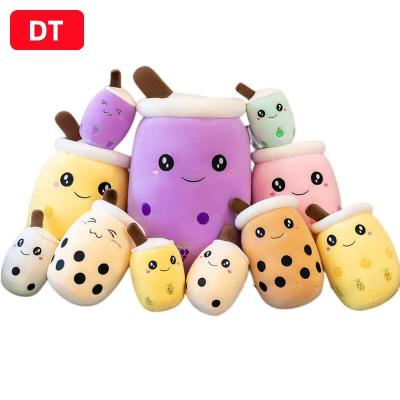 China Toy Wholesale Factory Custom Logo Plushies Giant Soft Giant Pink Bubble Boba Tea Squishmallowable Plush Toys for sale