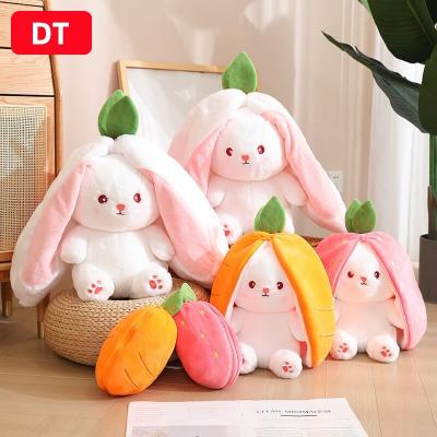 China Toy Wholesale Custom Logo Kid's Gift Soft Plushies Transform Rabbit Easter Bunny Plush Toys Stuffed Animals Strawberry Carrot for sale