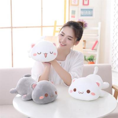 China Toy Wholesale Factory Custom Logo Personalized Cat Plushies Plush Toys Stuffed Soft Lying Animals Cushion Tile For Kid Child for sale