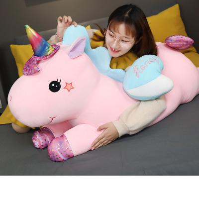 China Toy Wholesale Soft Factory Custom Logo Animal Tile Kid Gift Rainbow Colorful Large Big Unicorn Plushies Plush Toys Stuffed for sale