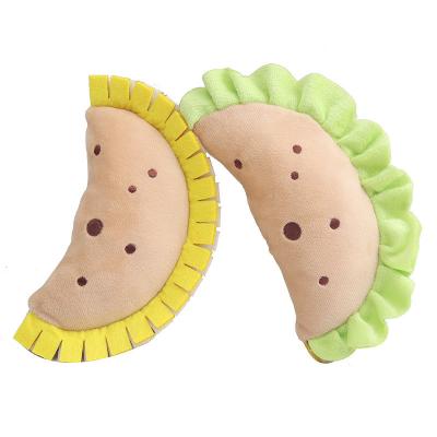 China Wholesale Viable Lifelike Realistic Bulk Chewer Sandwich Bread Dumpling Food Plush Stuffed Puppy Pet Chew Toys for sale