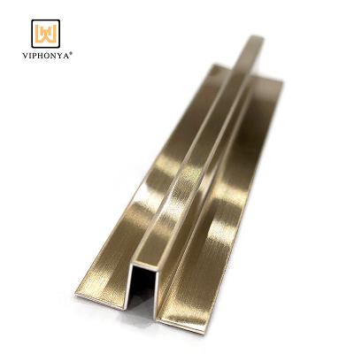 China Viphonya Factory Price Modern Stainless Steel Y-Profile Customized Color Tile Protector Trim Tile Hall Y-Profiles for sale