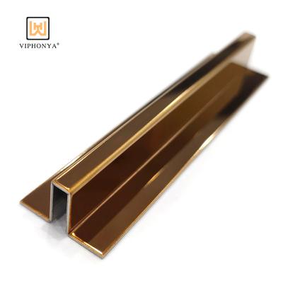 China Viphonya Modern Decorative Y-shaped Strip Stainless Steel Profile Mirror Finished / Brushed Finished Y-shaped Trim Tile Accessory for sale