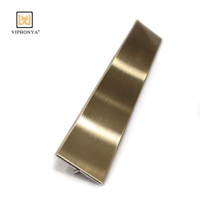 China Viphonya Modern 304 Stainless Steel T Shaped Metal Customized T Profile Metal Tile Trim Flooring Upgrade for sale