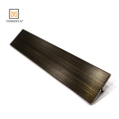 China Modern High Quality Tile Edging Profiles Wall Edge Trim T Form Stainless Steel Tile Trims For Floor Or Wall Edges Decoration for sale