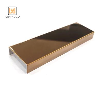 China Customized U-Shaped Factory Price Viphonya Stainless Steel Tile Modern Metal Profile Trim For Ceiling Decoration for sale