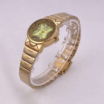 China His Day/Date And His Lover Luxury Nano Crystal Diamond Gold Wristwatch Custom Special Designs Couples Waterproof Watches for sale