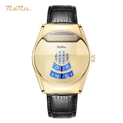 China Day/Date New Stainless Steel Fashion Watch Nano Luxury Trendy Male Dominant Black Technology Watch for sale