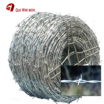 China Hot dipped galvanized double strand barbed wire coil 600mm coil diameter barbed wire cheapest for sale