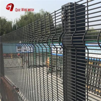 China Galvanized 358 Safety Perimeter Clear View Welded Wire Mesh Metal Anti Climb Boundary Security Panel Fence for sale