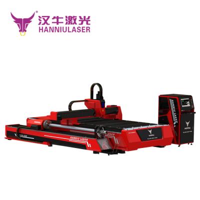 China Water Cooled Fiber Laser Cutting Machine With Rotary Device For Mental Tube for sale