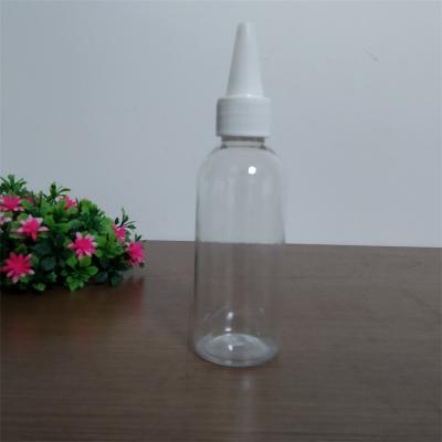 China Household Products 30ml 50ml 60ml 80ml 100ml Transparent Mouth Pet Sharp Spout Plastic Bottle for sale