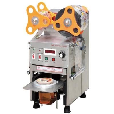 China Fully Automatic Food Boba Tea Cup Sealing Machine 90 95 Juice Drink Package Cup Sealer Counter for sale