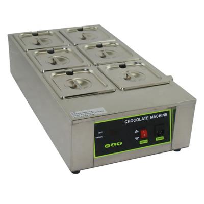 China Electric Digital Chocolate 12kg Crucible Tank Machine With 6 Crucible for sale