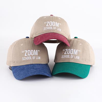 China 100% Cotton 6 Panel Embroidery Colorful Curved COMMON 6 Panel Brim Sports Hat Dad Hat for sale