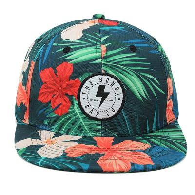 China JOINT JOINT Cheap Kids Digital Print Sports Hats Floral Snapback Caps Custom Logo for sale