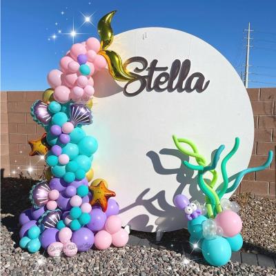 China Beautiful New Mermaid Ocean Theme Shell Starfish Balloon Chain Tail Colorful Combination Set Children's Birthday Mermaid Balloon Garland for sale