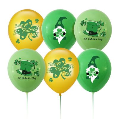 China 12 inch simple green St Patricks Day latex balloon for party decoration for sale