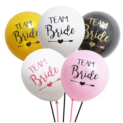 China 10inch Team Bride Latex Pulled By Heart Latex Balloon Wedding Party for sale