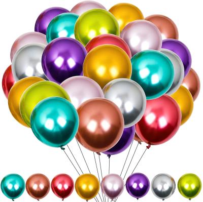 China Latex 10 inch metal chrome balloon for decoration for sale