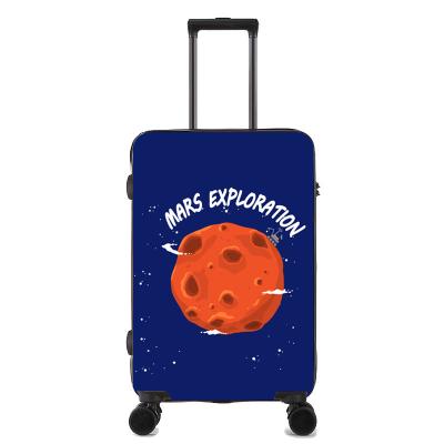 China Durable PC Hardside Suitcase Rolled Luggage Spinner Mars Print for sale