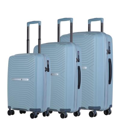 China PP Luggage Suitcase Set With Spinner Wheels TSA Lock, Suitcase 3 PCS Set, Hardside Luggage for sale