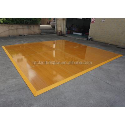 China Hotel Lobby Wooden Yellow Resturant/Banquet Dance Floor/High Gloss Laminate Dance Floor For Sale for sale