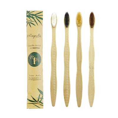 China Factory Hot Sale Reusable All Natural Bamboo Bristle Logo Biodegradable Black Toothbrush Bamboo Custom Made for sale