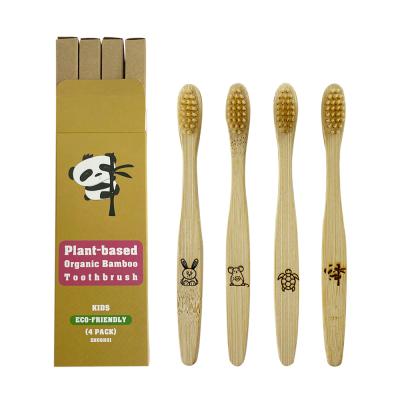 China Hot Direct Disposable Natural Charcoal Kid's Factory Sale Organic Biodegradable Bamboo Bristle Toothbrush for sale