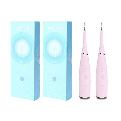 China Portable chargeable waterproof ultrasonic electric metal head+Silicone body tooth cleaner for tooth care for sale