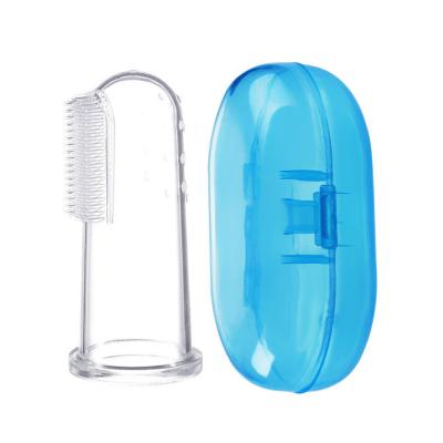 China Can Be Recycled Finger Toothbrush Teeth Clean Thermostability Bristle Transparent Soft Finger Toothbrush For Baby for sale