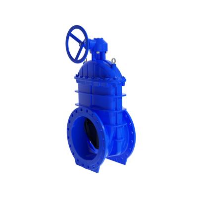 China Z545X General Din Iron Ductile HDPE Resilient Fin Two Way Gate Valve for sale