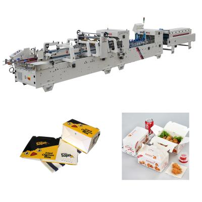 China Food Fried Chicken Packing Cartons Folding Gluing Machine Automatic High Speed ​​Quadruple Crash Lock Box Folder Gluer Machine à venda